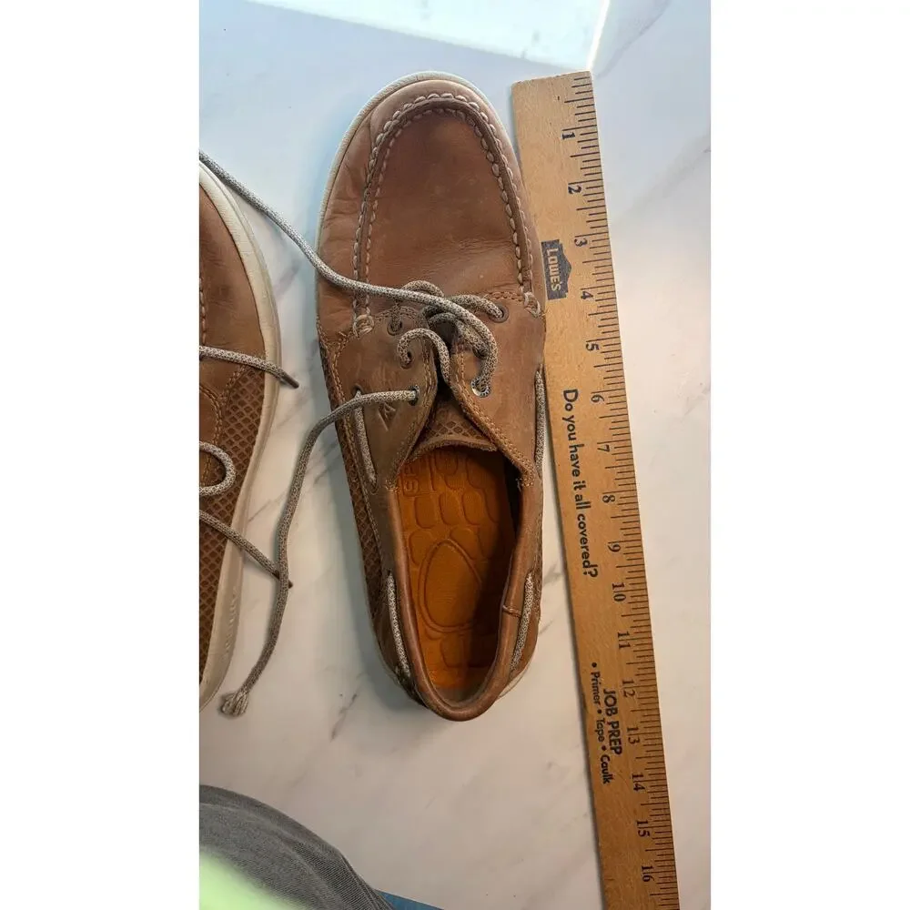 Sperry Top-Sider Mens 10 M Brown Leather Boat Shoes Deck Loafers Lace Up
